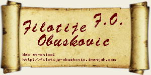 Filotije Obušković vizit kartica
